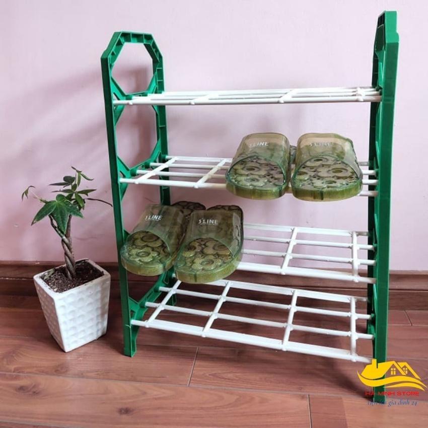 Kệ giày 4 tầng kệ để giày dép lắp ghép thông minh bằng nhựa kệ giầy nhựa 4 tầng hà minh store