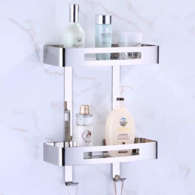 Kệ inox 304 2 tầng, kệ nhà tắm 304