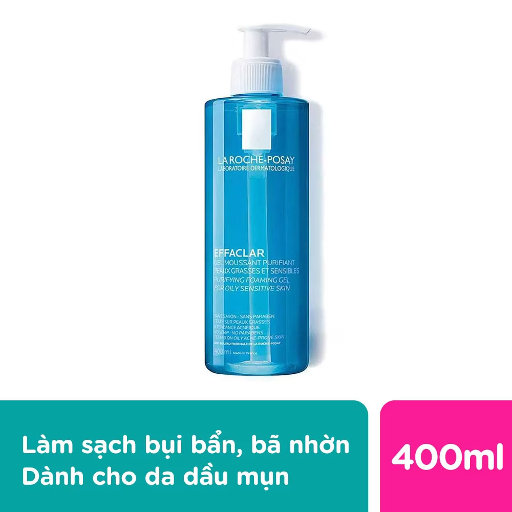 Sữa Rửa Mặt Tạo Bọt La Roche-Posay Effaclar Cho Da Dầu Nhạy Cảm 400ml