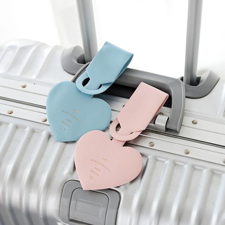 Thẻ tên/ Name tag Tresette gắn hành lý vali đi máy bay dễ thương hình trái tim các màu