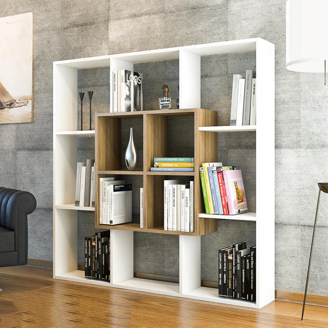 Giá sách gỗ giá trưng bày phòng khách SMLIFE Bardot