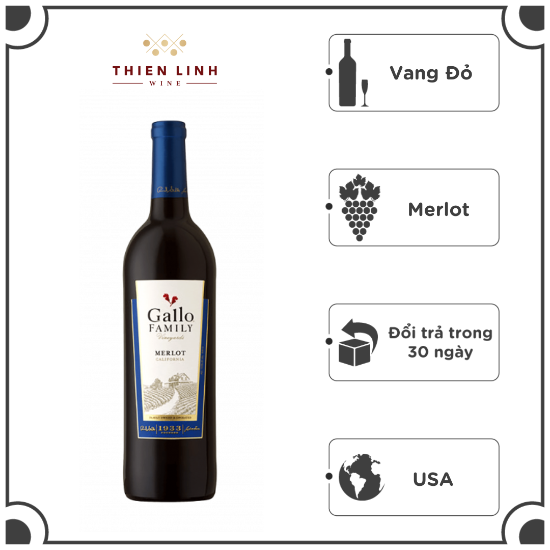 Rượu Vang Đỏ USA Gallo Family Vineyards Varietal Merlot