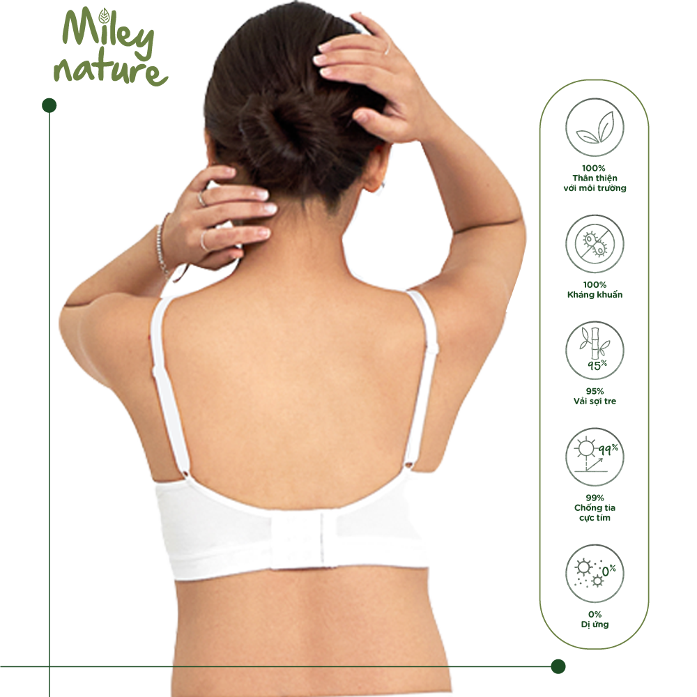 Áo Ngực Tháo Khóa Trước Vải Sợi Thiên Nhiên Cao Cấp Miley Nature Miley Lingerie BRB0203