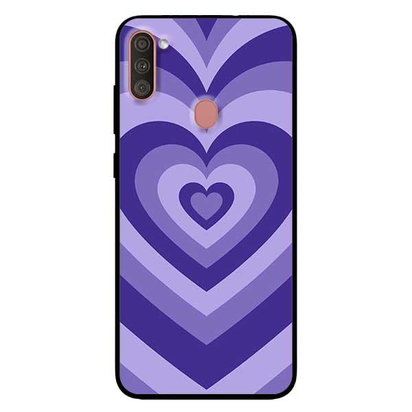 Ốp lưng dành cho Samsung Galaxy A11 - Tim Cầu Vồng Tím