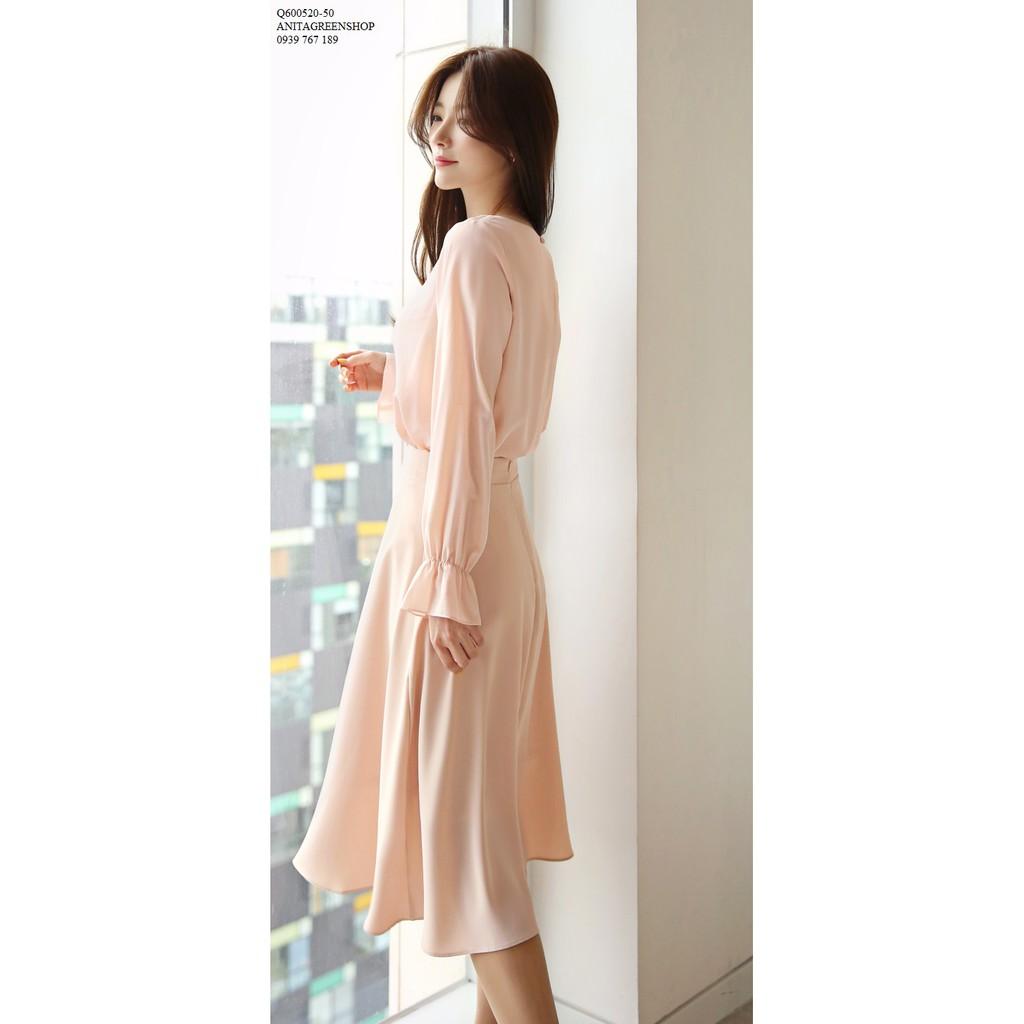 Q600520 SET ÁO PHỐI CHÂN VÁY XÒE