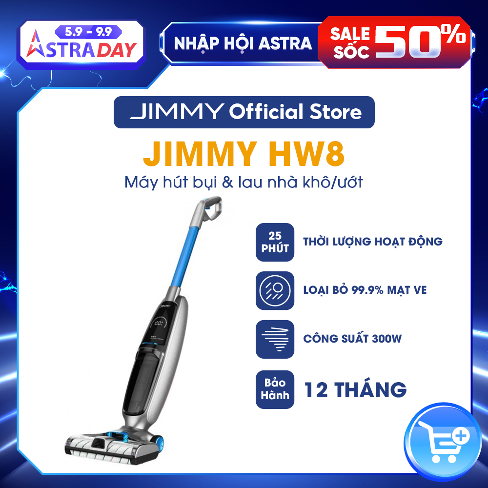 Máy Hút Bụi Lau Sàn Cầm Tay JIMMY HW8 Lực hút 7000Pa Pin Tháo Rời 2500mAh Lau Khô Nhanh Chóng - Hàng Chính Hãng - Bảo Hành 12 Tháng