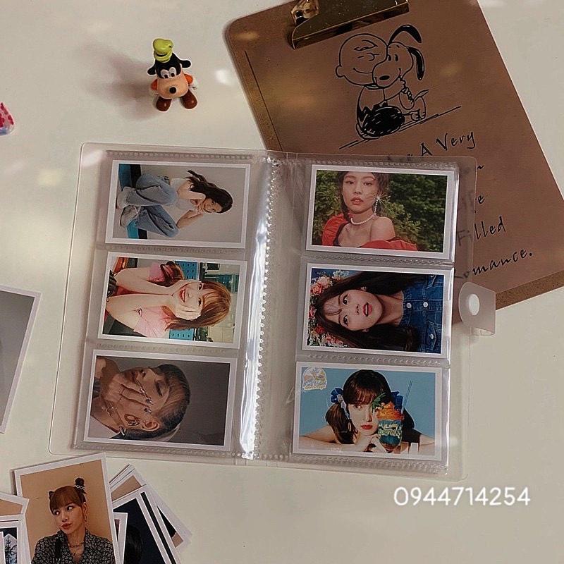 Sổ đựng ảnh có nút cài 240 ô, sổ đựng lomo card 6x9cm bìa trong suốt