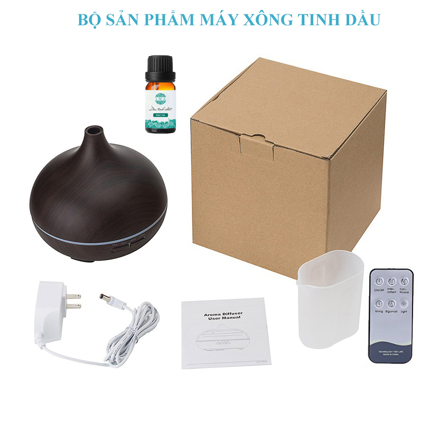 Máy Xông Tinh Dầu Khuếch Tán Phun Sương Cổ Cao Bù Ẩm Phòng Điều Hòa Có Chế Độ Tự Ngắt Khi Hết Nước Có Đèn Led 7 Màu Phù Hợp Với Phòng 30m