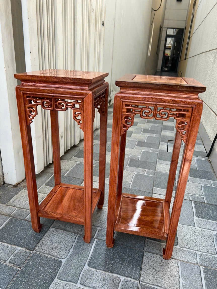 Đôn vuông gỗ hương đá cao 70 x 30 cm-đôn gỗ trang trí