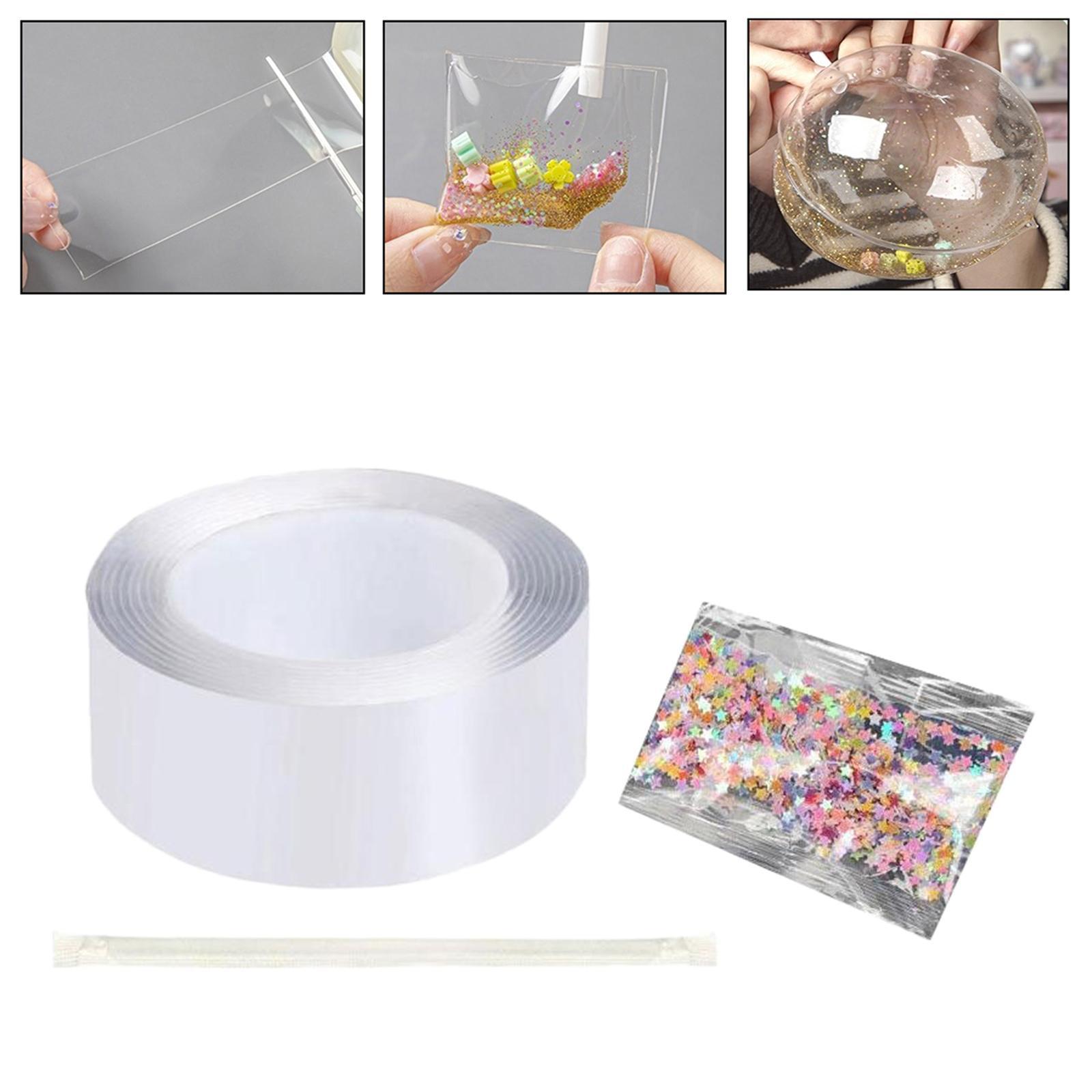 Clear Double Sided Tape Reusable for Blowing Bubble Picture Decoration