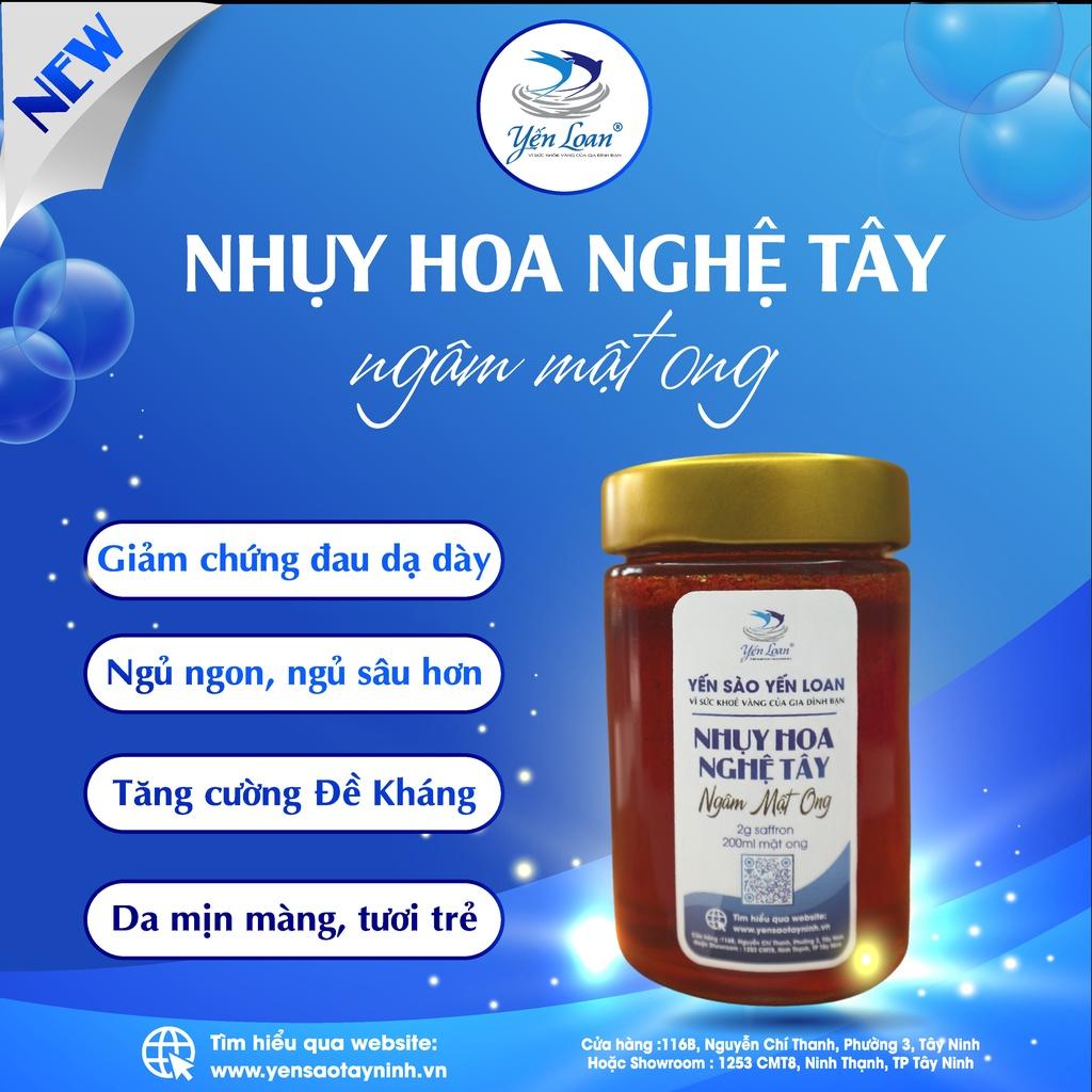 Mật ong ngâm 1g saffron Yến Loan lọ thủy tinh 200ml chính hãng