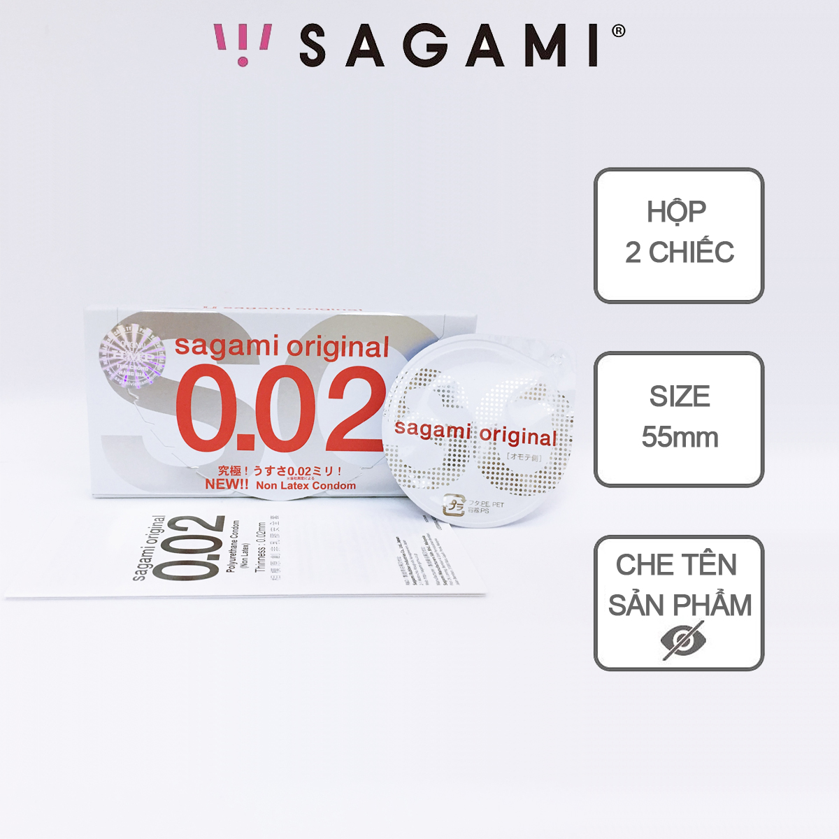 Bcs Sagami 002 - Siêu mỏng - Non Latex - 2s - Che Tên Sản Phẩm