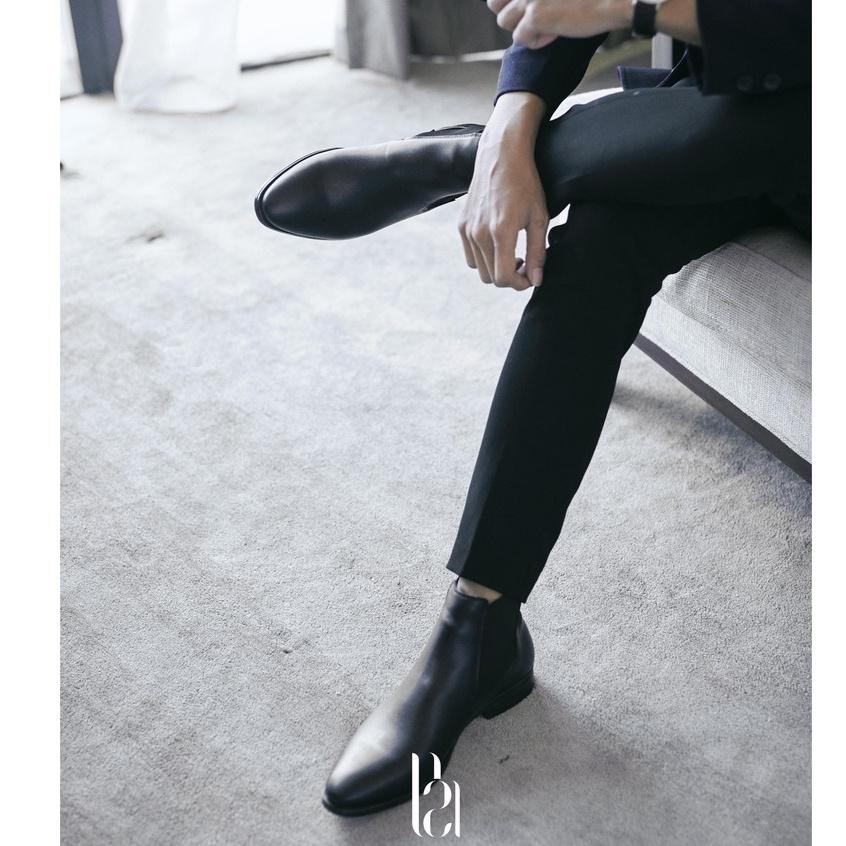 Giày bot da nam cổ cao phom chealse boots chuẩn âu sang trọng lịch lãm dễ dang phối đồ có thể kết hợp lót tăng cao