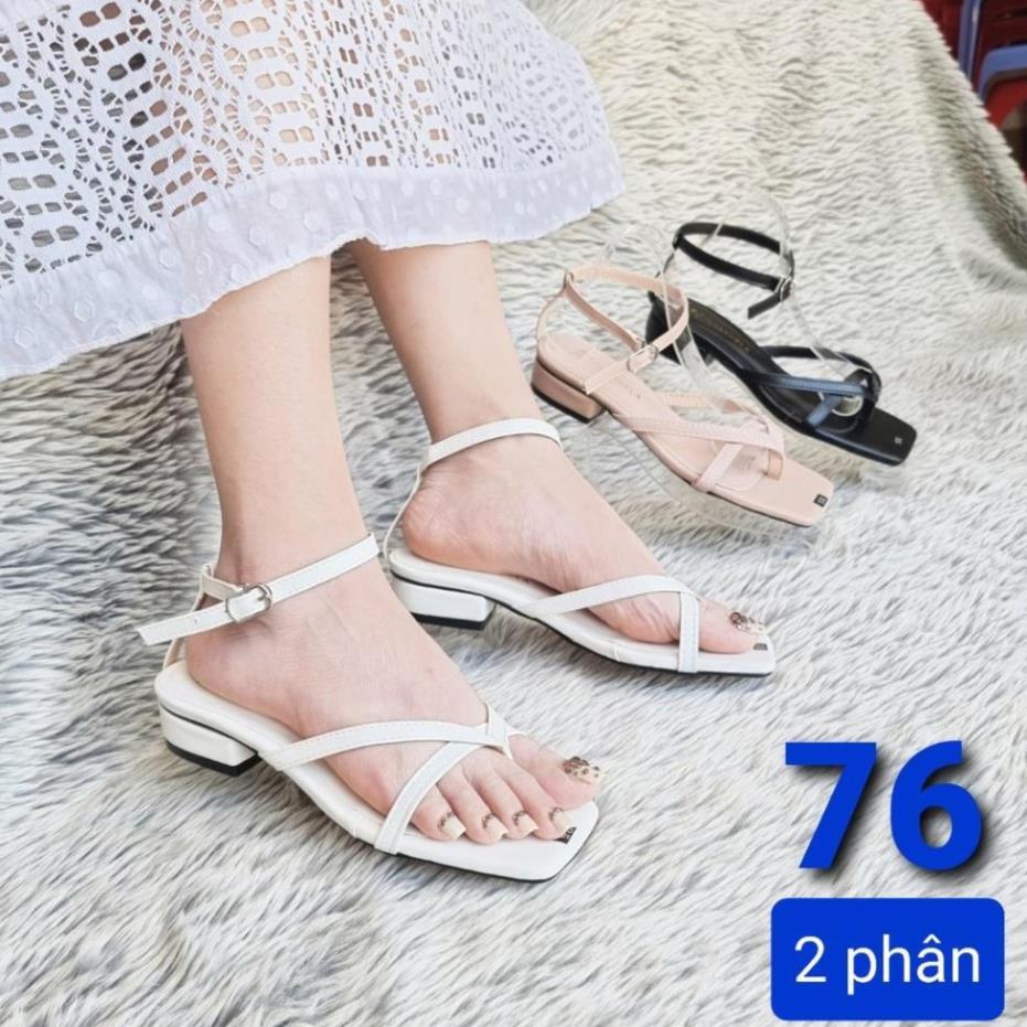 Giày Sandal Cao Gót Nữ 3 Phân Kẹp Ngón Đi Học, Đi Làm - MS 076