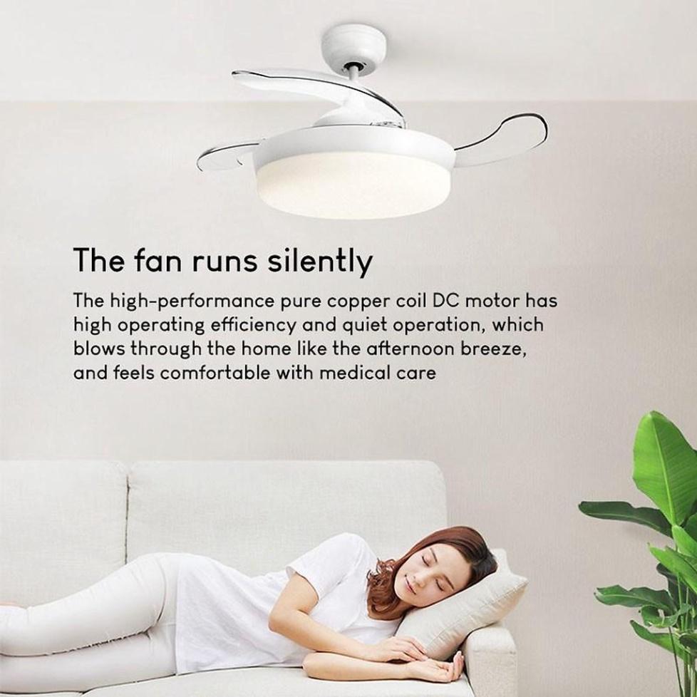 Đèn LED kiêm Quạt Trần Yeelight C2101C1060 - Cánh gió đảo chiều trong suốt, Kết nối app Mi Home, bản Quốc Tế