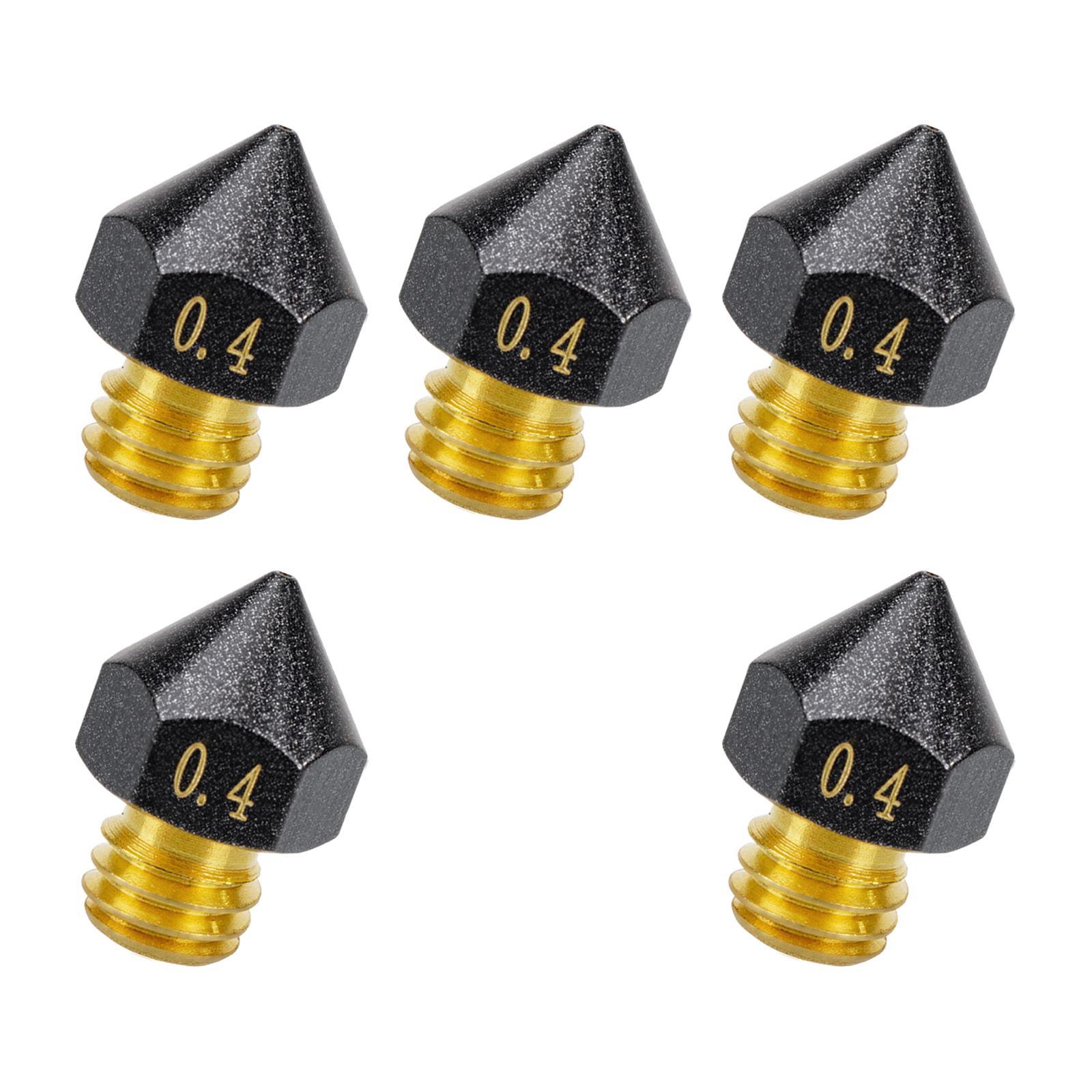 5 Pieces Printer Nozzle Brass Print Head Extruder Nozzles for Printer Parts