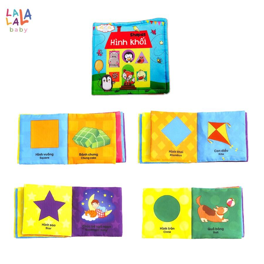 Sách vải Lalala baby, kích thích đa giác quan chủ đề Hình khối, kích thước 15x15cm 12 trang