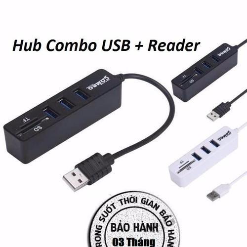 Combo Ổ CẮM VÀ KHE ĐẦU ĐỌC Hub chia USB + Reader