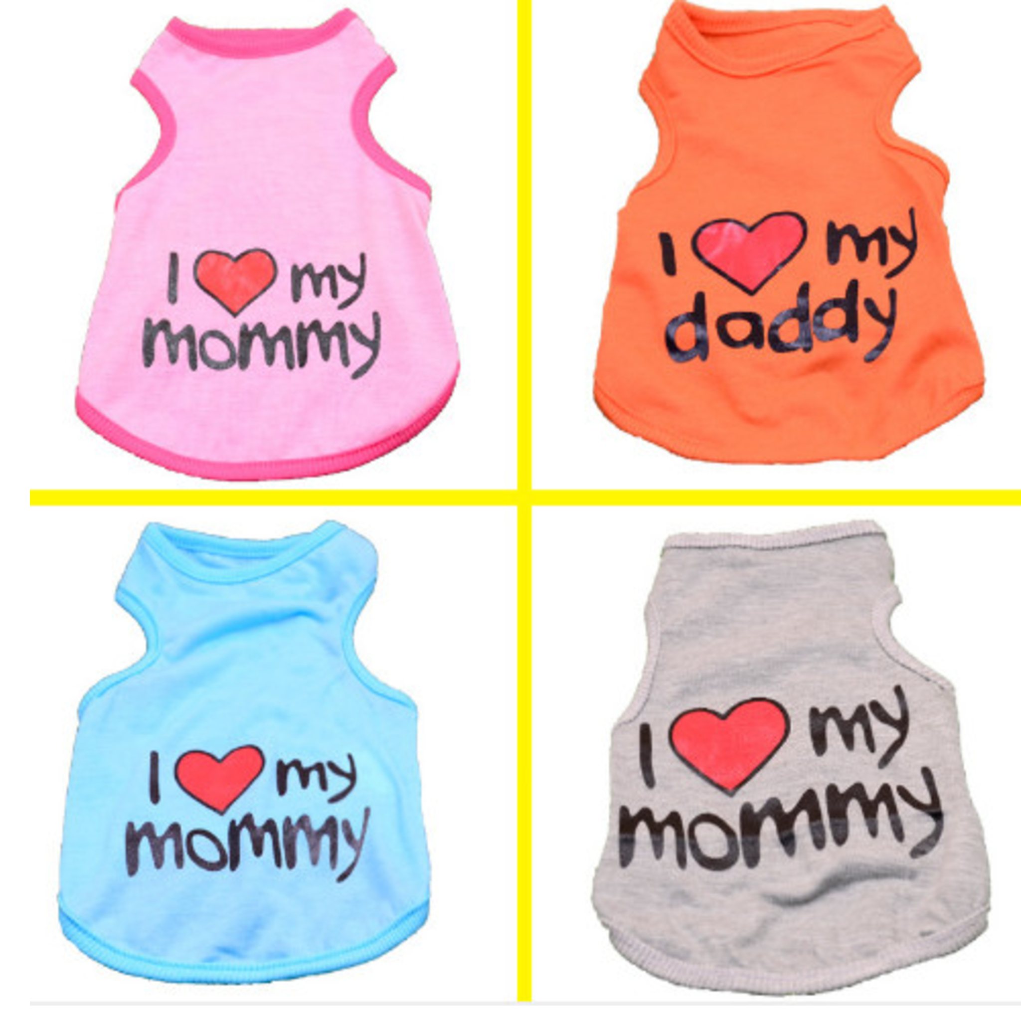 ÁO 3 LỖ CHO CHÓ LỚN I LOVE MOMMY/ DADDY - SP005150