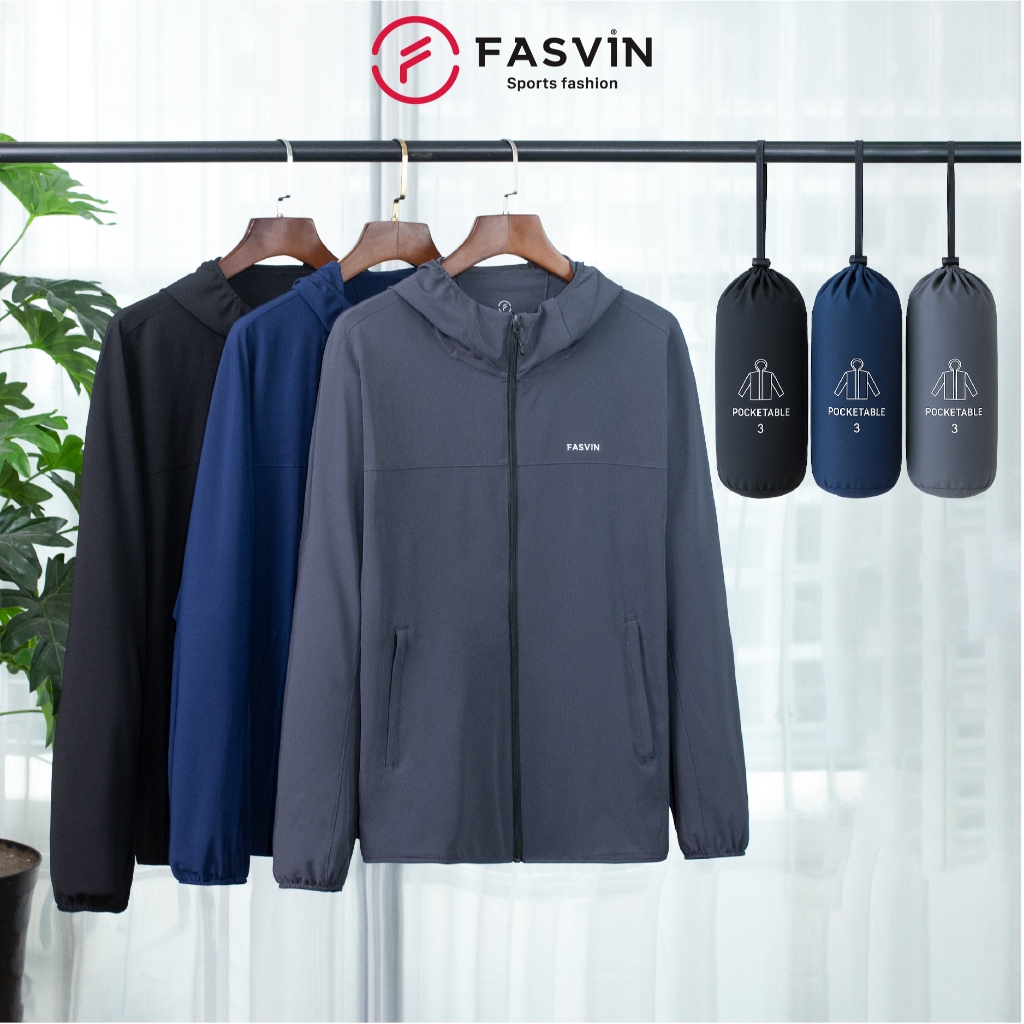 Áo Khoác Gió Nam Fasvin 01 Lớp Có Mũ Chất Liệu Cao Cấp, Cản Bụi, Cản Gió, Giữ ấm AG25683.HN