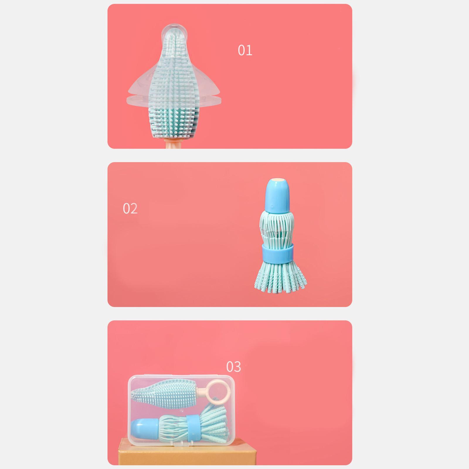 2x Portable Baby Bottle Brush Feeding Bottle Brush for Kitchen