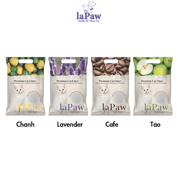 Cát vệ sinh cho mèo laPaw đất sét mix than hoạt tính 8L