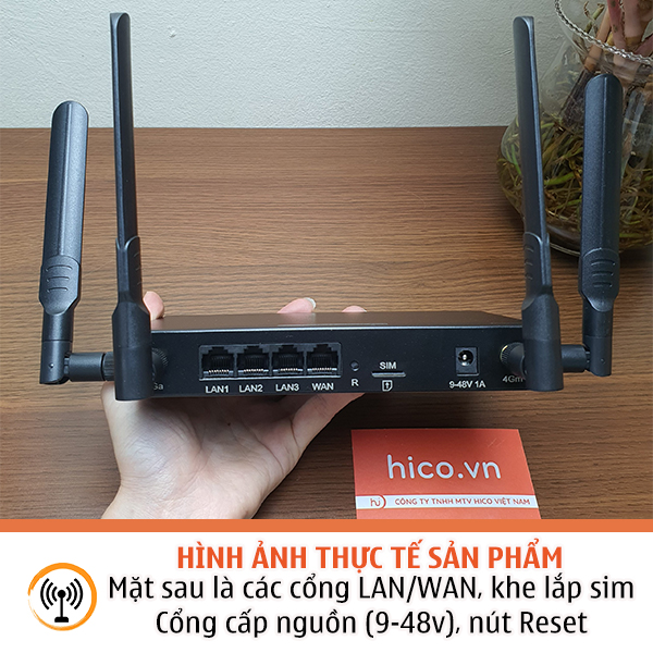 Bộ Phát Wifi 4G Công Nghiệp Edup AZ800 Tốc Độ 300Mb Có 4 Ăng Ten Cực Khỏe, Kết Nối 64 Thiết Bị, Vỏ Hợp Kim Cao Cấp , Hàng chính hãng