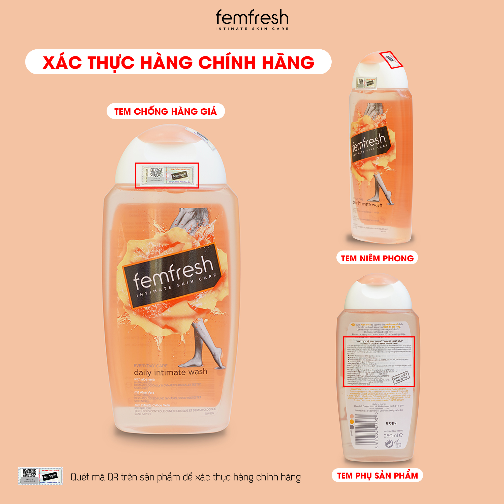 Dung Dịch Vệ Sinh Phụ Nữ Cho &quot;Cô Bé&quot; Sạch, Thơm, Tươi Mới Suốt Ngày Dài Femfresh Daily Intimate Wash 150ml/250ml