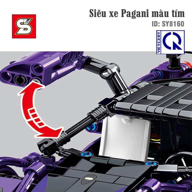Đồ chơi lắp ráp Siêu xe Pagani màu tím - SY BLOCK SY8160 -464 chi tiết