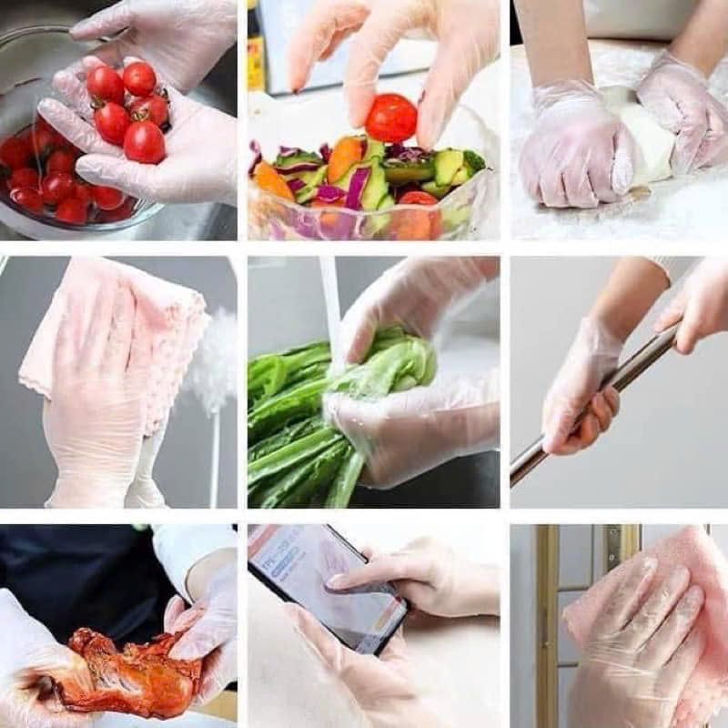 Hộp 100 găng tay cao su TPE Victoria Bay, bao tay siêu dai dùng 1 lần làm bếp nấu ăn vệ sinh, cảm ứng điện thoại, kháng khuẩn, chống mùi Hàng chính hãng