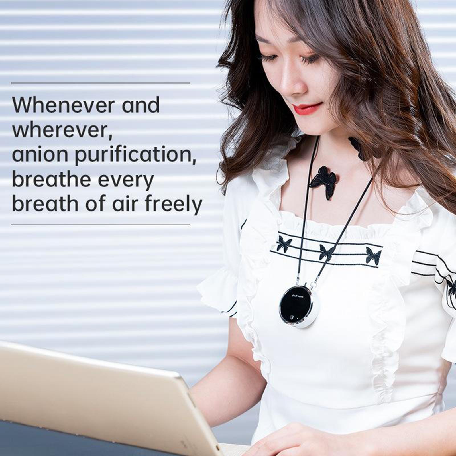 Wearable Air Purifier Personal Air Purifier, Necklace Around The Neck, Travel Size Negative Ion Generator, Remove Smoke Smell