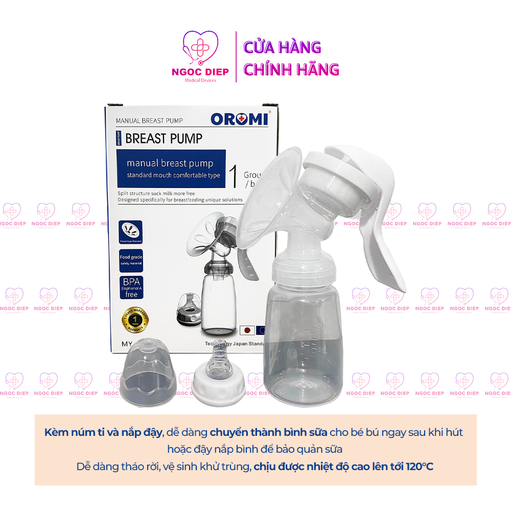 Máy Hút Sữa Cầm Tay, Bằng Tay OROMI MY-370 - Không Gây Đau Rát, Kích Sữa Về Nhanh, Lực Hút Mạnh