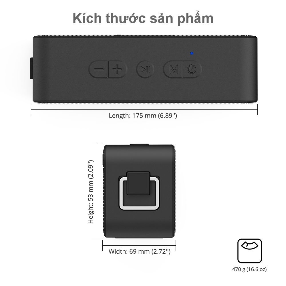 Loa Bluetooth Tronsmart Element T2 Plus Loa di động 20W, Chống nước IPX7 - Hàng Chính Hãng