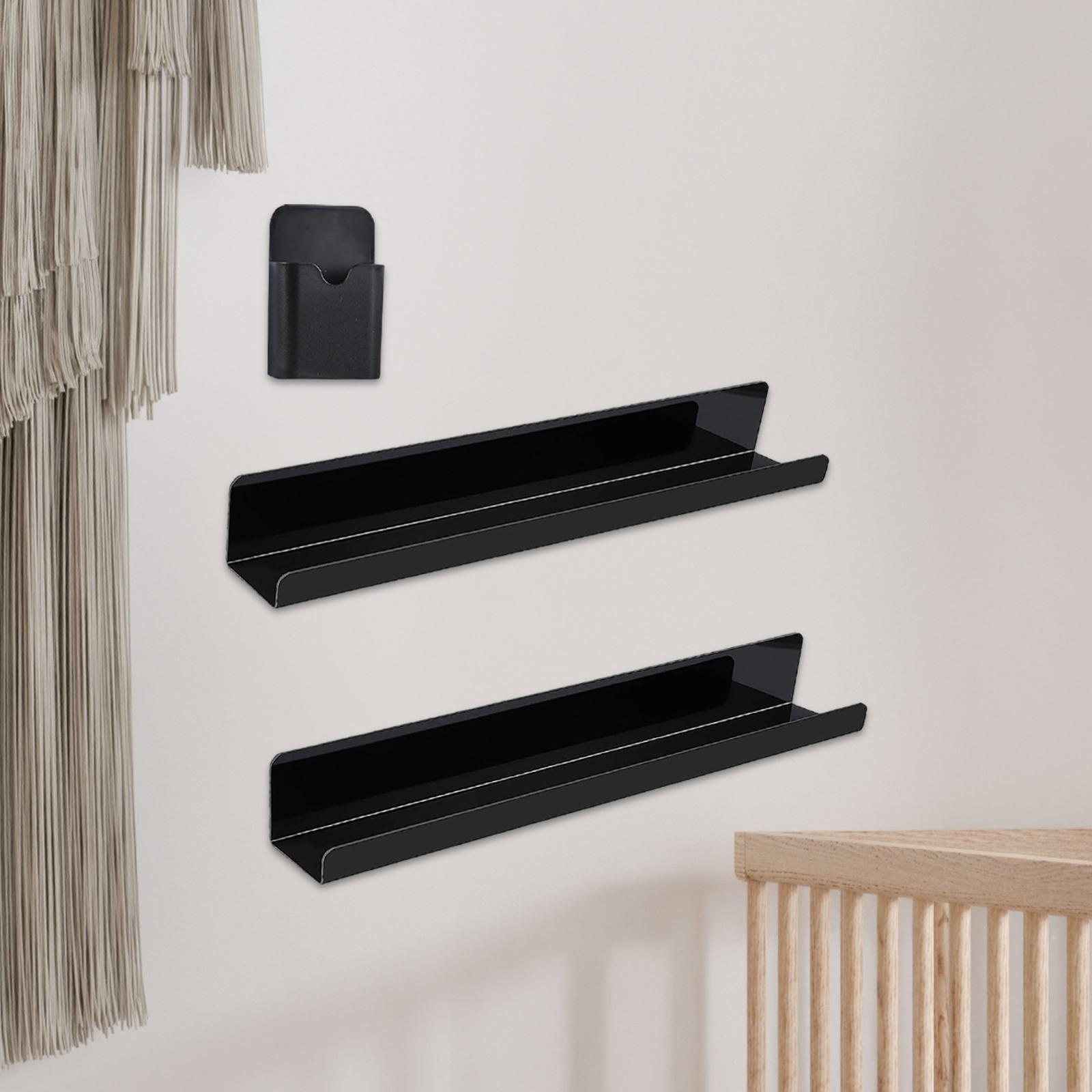 2x Acrylic Bookshelf Book Display Shelf for Kitchen Bedroom Hallway