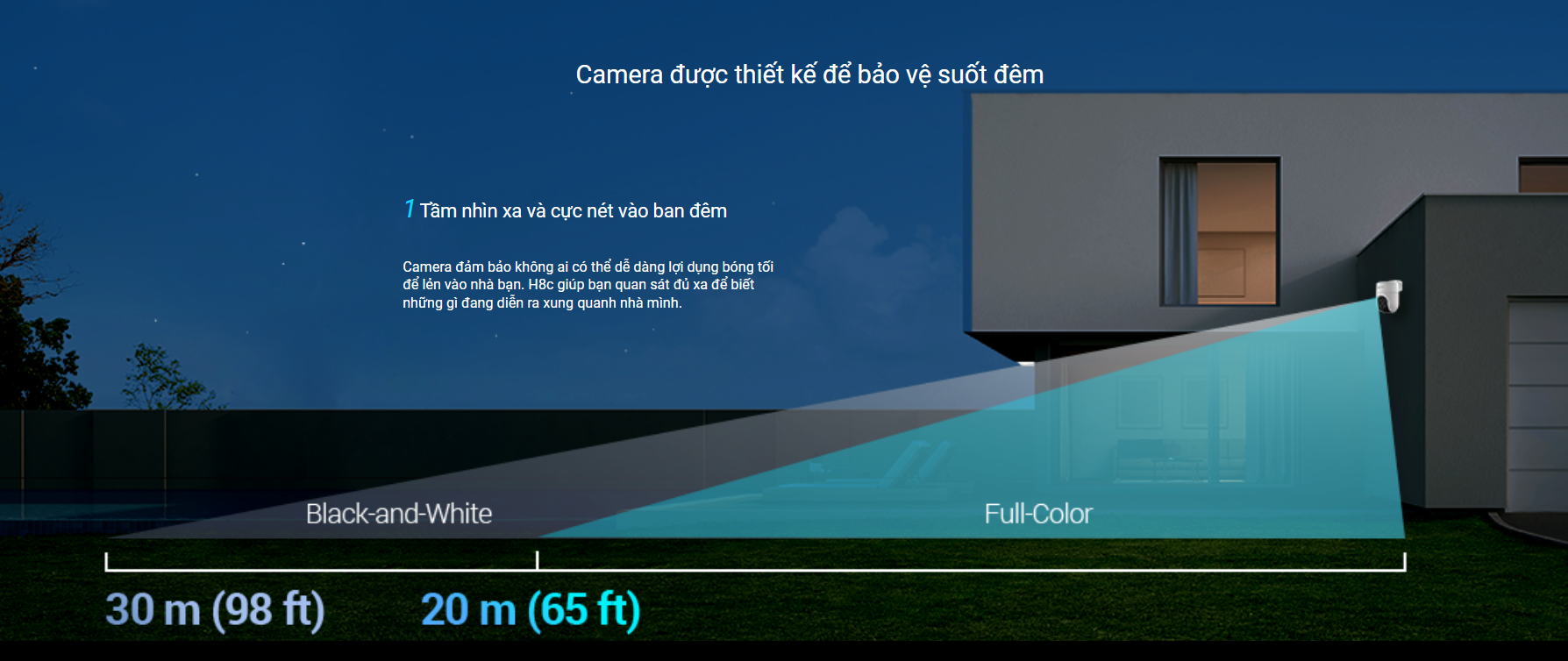 Camera Wifi EZVIZ H8C 5MP, Quay Quét 360 Độ, H8C 3M/2MP Đàm Thoại 2 Chiều, Ghi Hình Màu Ban Đêm- Hàng Chính Hãng