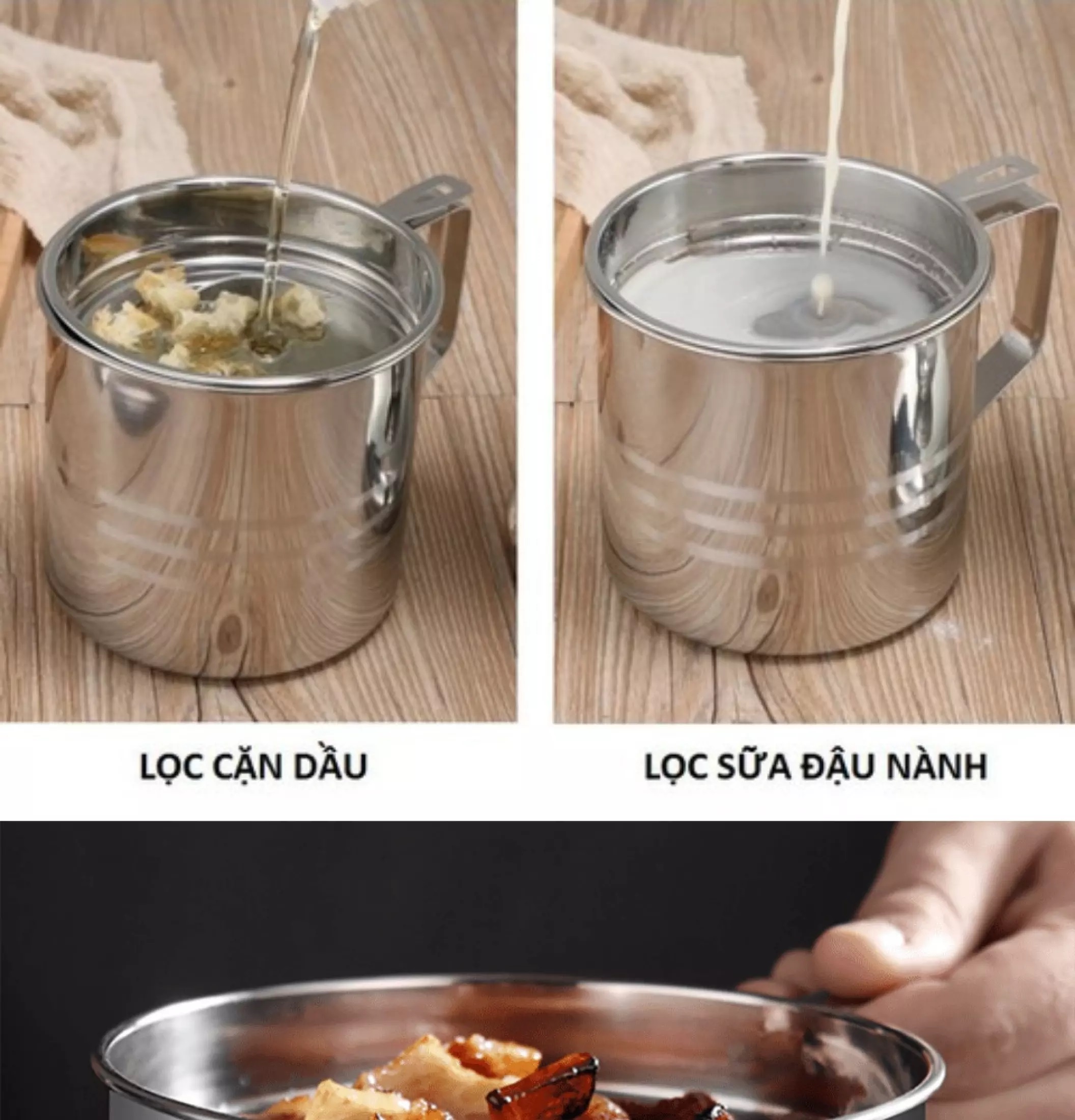 Ca Lọc Dầu Ăn INOX 304. Lọc Dầu Ăn Xả Bỏ Cặn