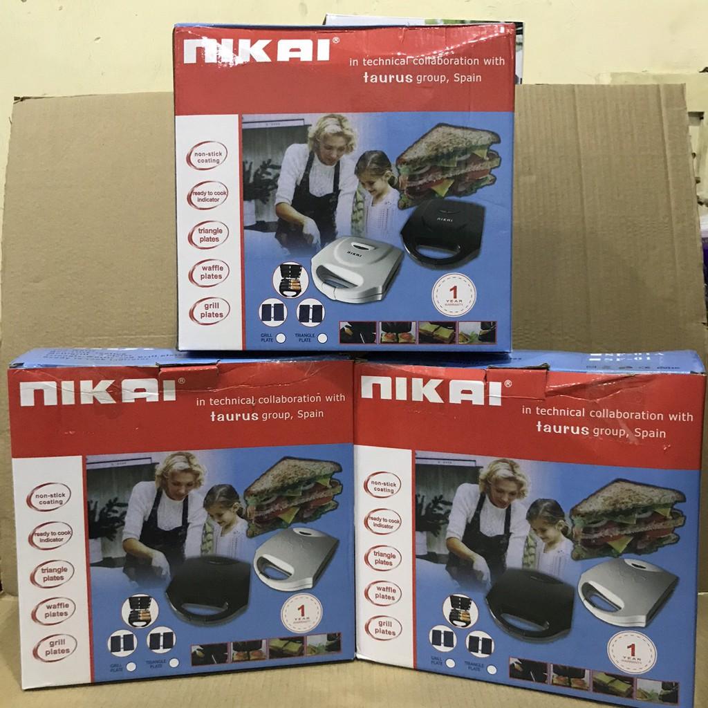 Máy Nướng Bánh Mỳ Sandwich NIKAI Nhanh Gọn Tiện Lợi