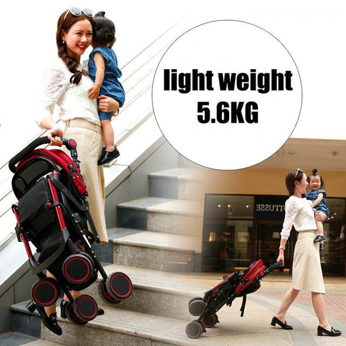 Xe đẩy gấp gọn 2 chiều 3 tư thế A6 gấp gọn, chỉ 5,6 kg xách tay gấp lại dễ dàng mang theo - TẶNG KÈM ĐÀN XYLOPHONE 8 THANH CHO BÉ