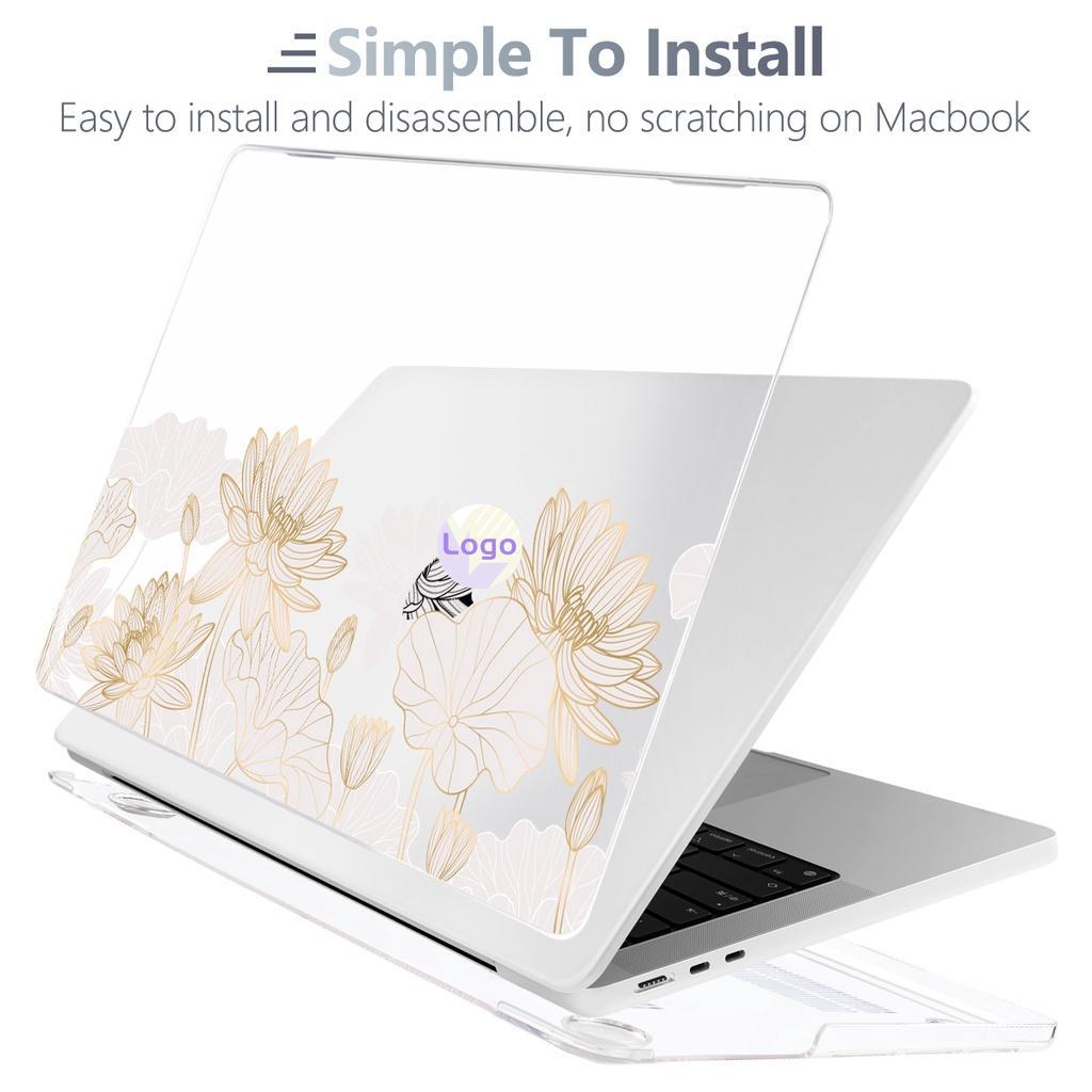 Ốp Máy Tính Bảng Hình Hoa Sen Cho 2022 Macbook Air13.6 M2 Chip A2681 Pro13 A2338 Pro14 16 inch A2442 A2485 Pro13.3 A2251 A1708 A1706 A1466 A1369