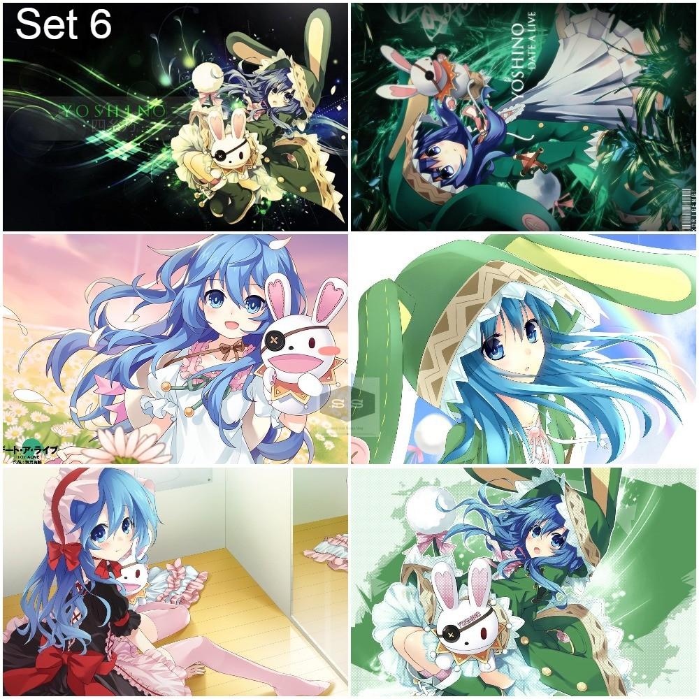 Bộ 6 Áp phích - Poster Anime Date A Live - Cuộc Hẹn Sống Còn (bóc dán) - A3,A4,A5