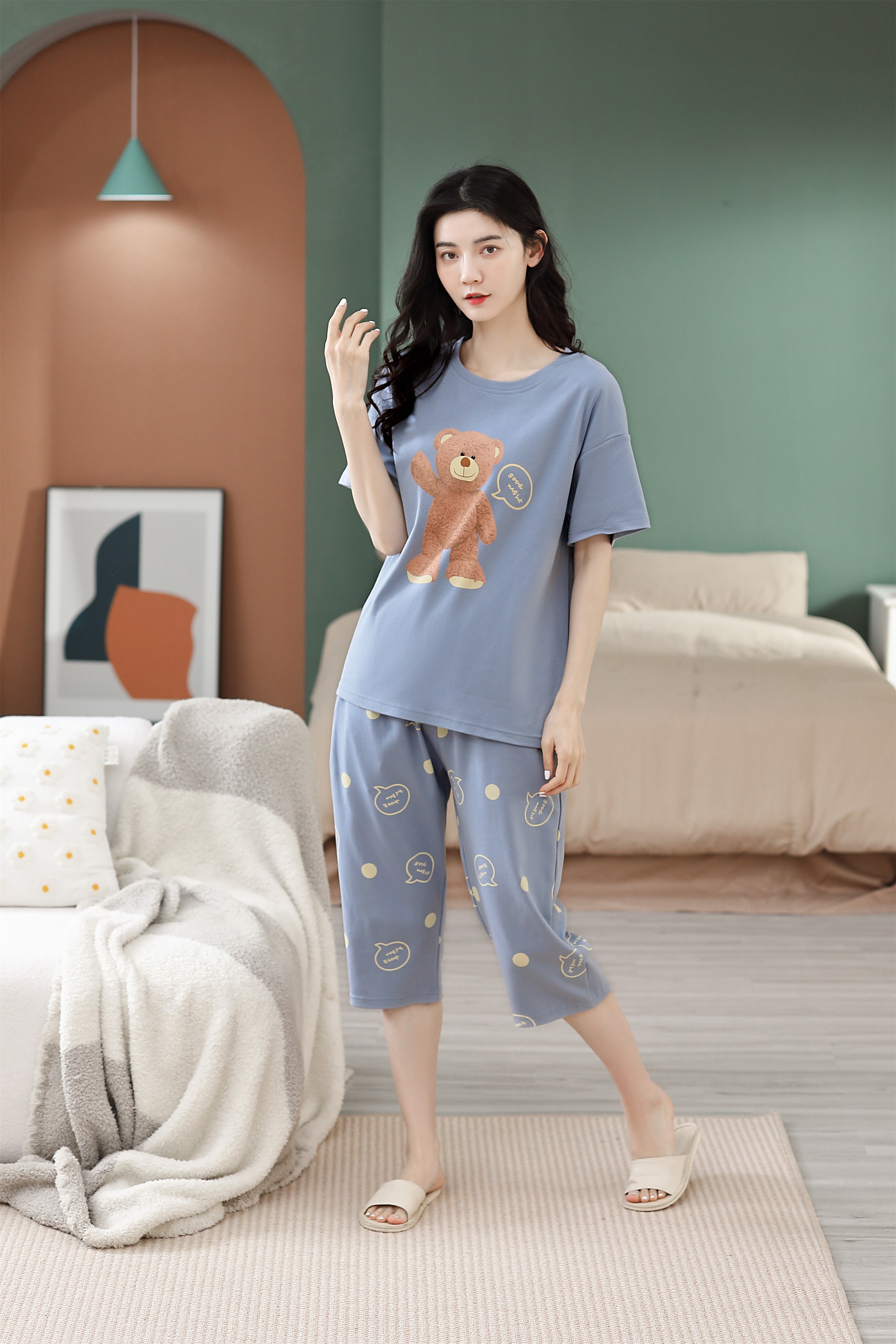 Quần áo mặc nhà cotton 5635