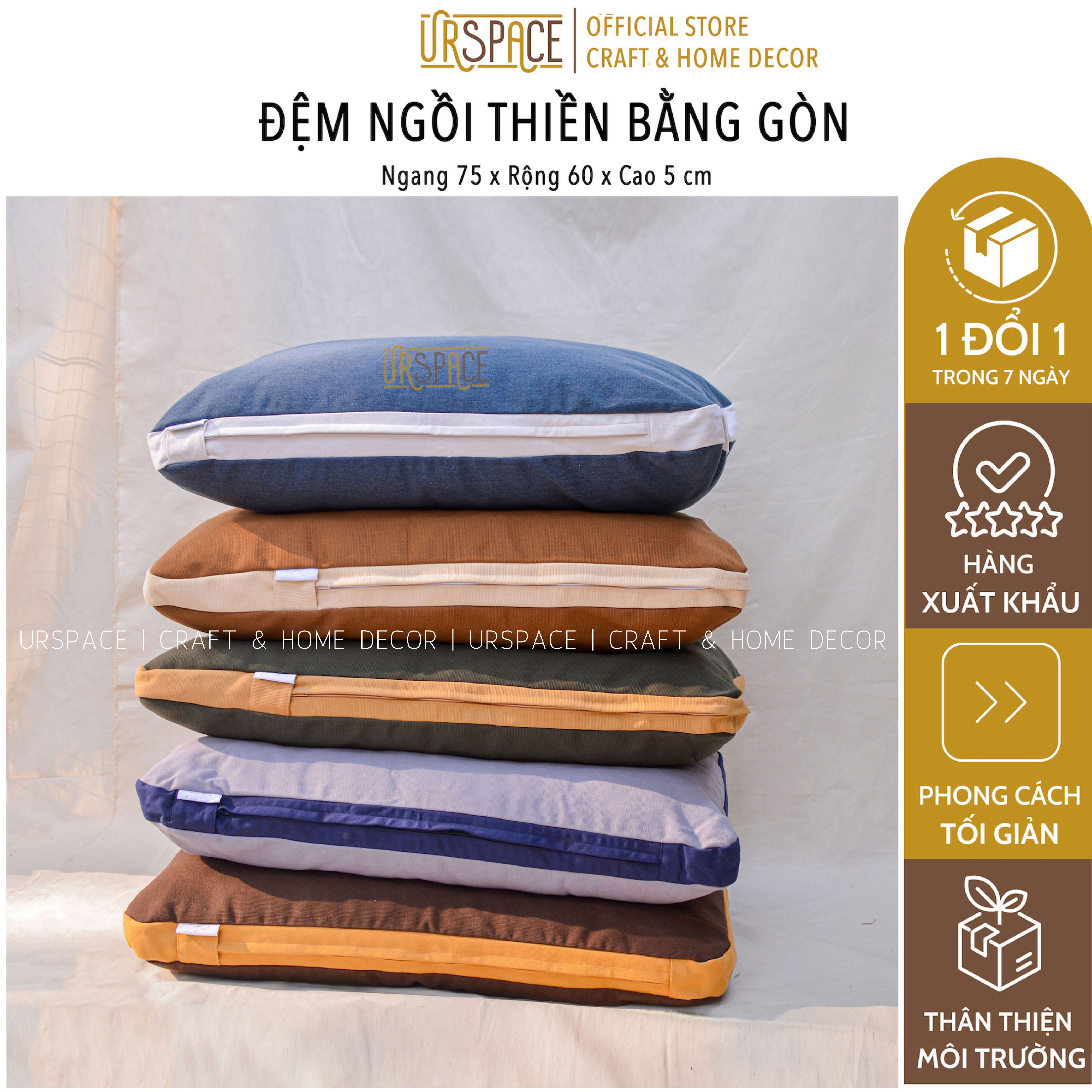 Đệm ngồi đa năng URSPACE ngồi thiền hình chữ nhật bằng gòn / Meditation Mattress