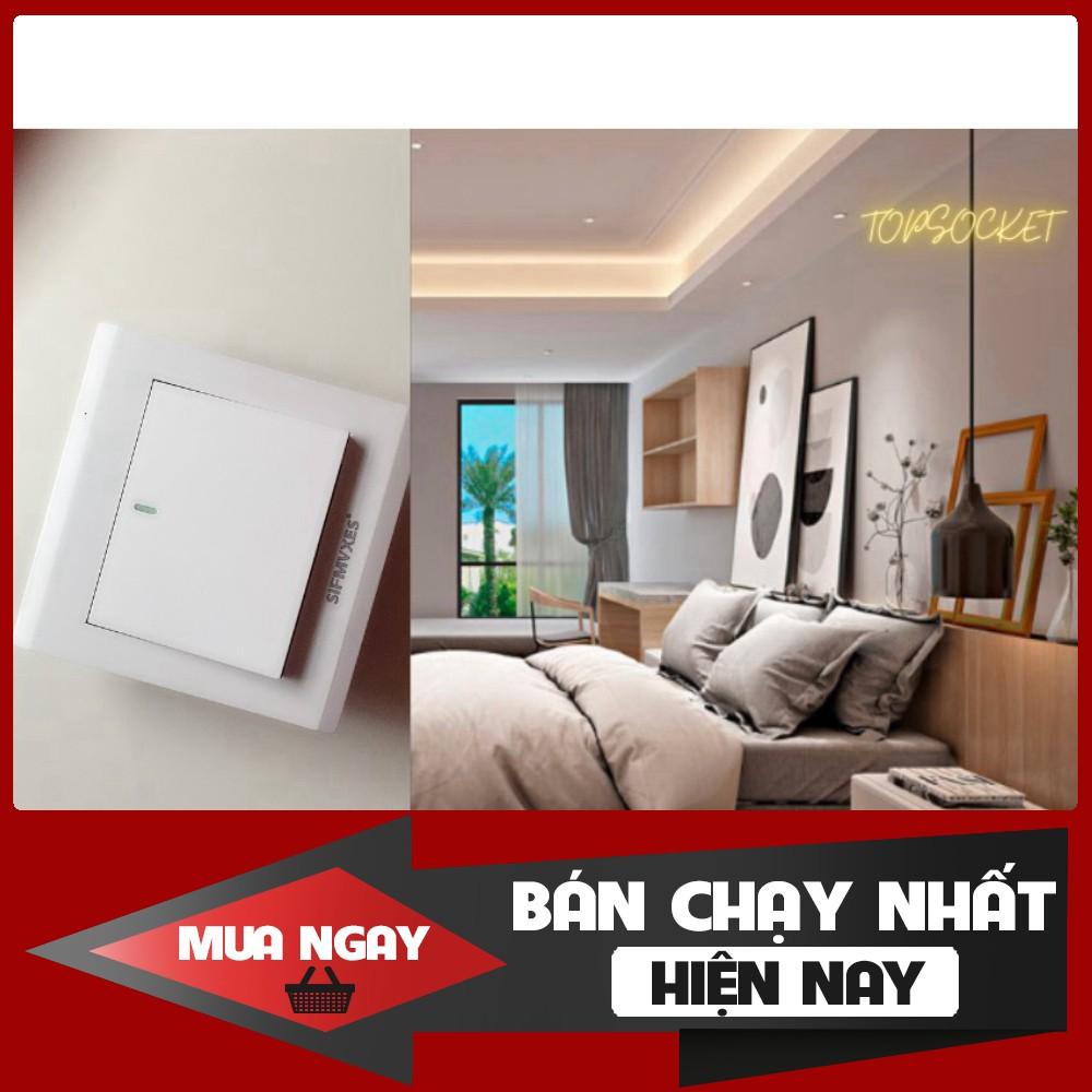 Công tắc điện-Công tắc đơn 1 chiều loại xịn pvc chống cháy toàn thân,khung thép chắc chắn siêu chất lượng trắng có viền