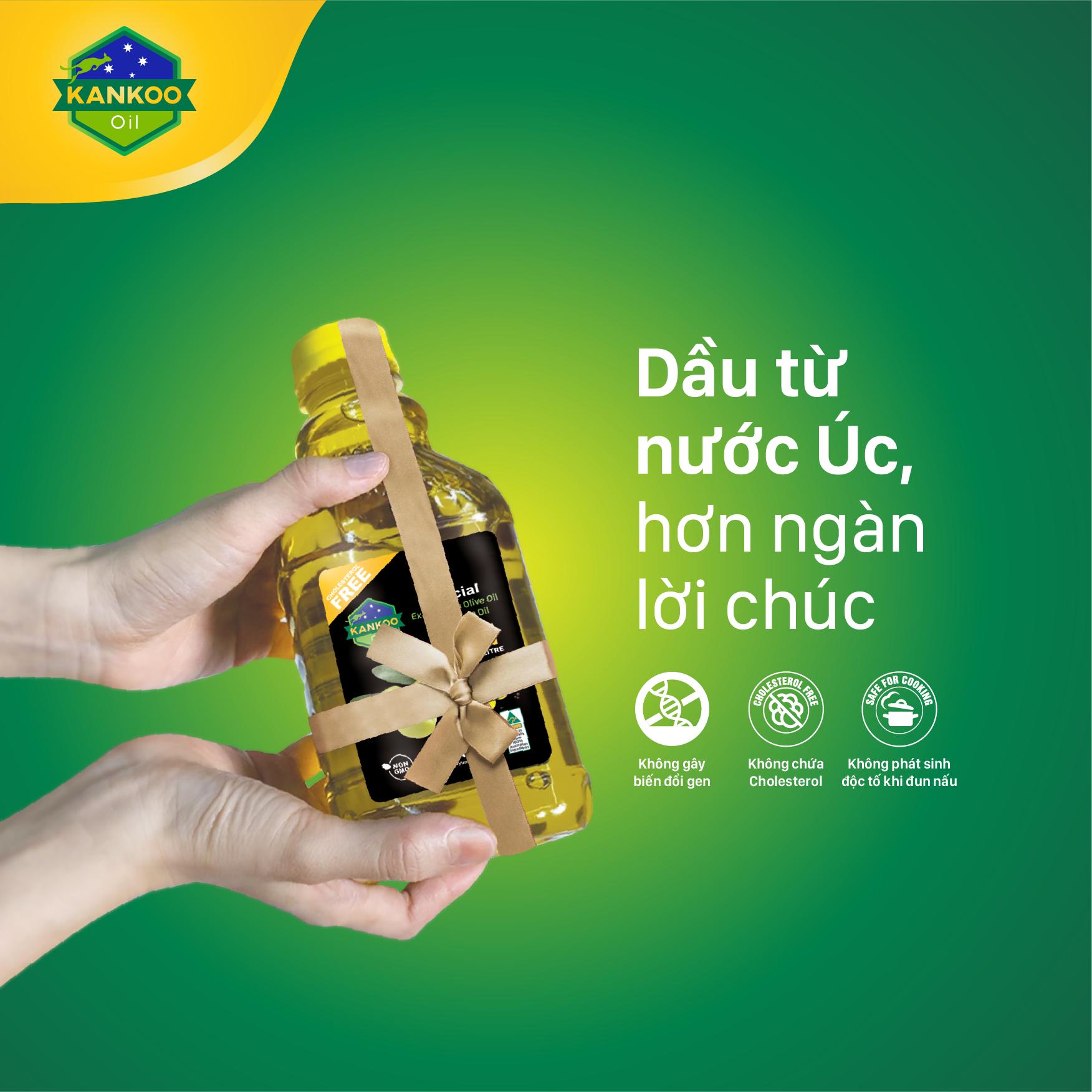 Combo 5 chai Dầu ăn Oliu hạt cải nhãn hiệu KANKOO Oil Australian Liquid Gold nhập khẩu từ Úc (5 chai x 1 lít)