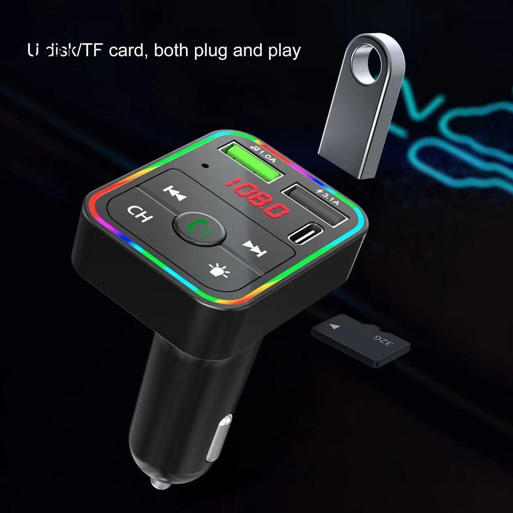 *QXDZ* 12V/24V Universal Dual USB Bluetooth 5.0 FM Transmitter MP3 Music Player Fast Charging Charger for Car Auto