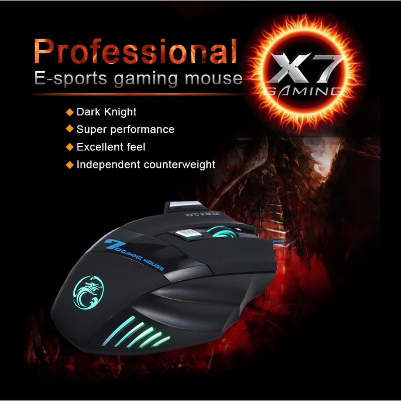 Chuột Gaming X7 có dây tích hợp đèn LED 5500 DPI cao cấp