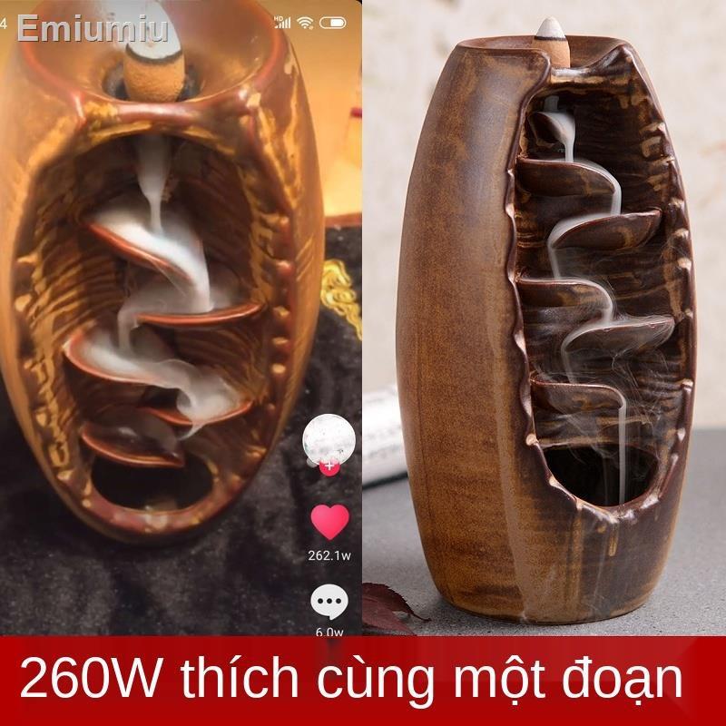 ◊> Lư hương chảy ngược làm quà tặng cho gia đình Tháp hương trầm hương đồ trang trí gốm sứ màu