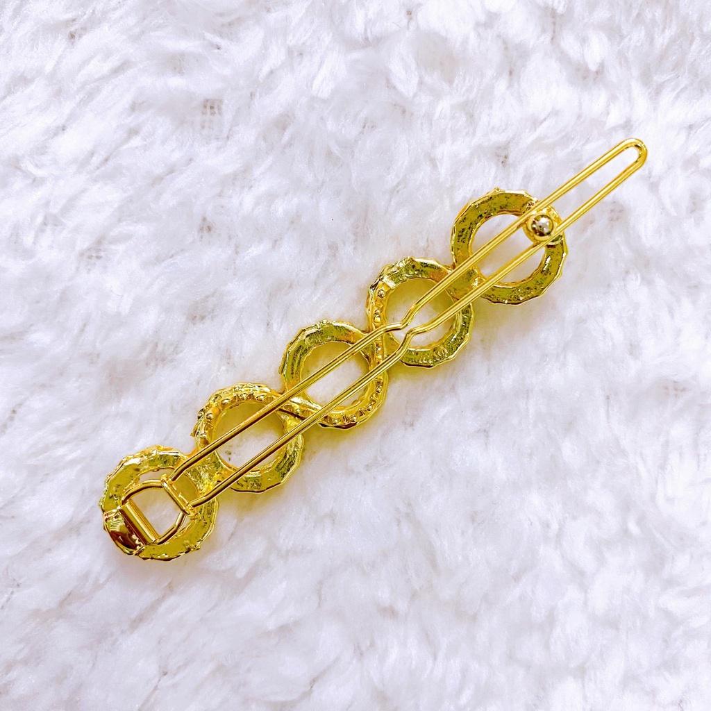 Kẹp tóc Hàn Quốc tròn đính hạt