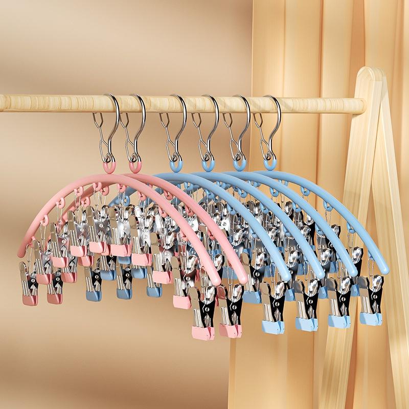 MÓC TREO TẤT VỚ ĐỒ LÓT- MÓC KẸP TREO QUẦN ÁO 10 KẸP PHƠI ĐỒ ĐA NĂNG HÌNH VÒNG CUNG TIỆN LỢI HÀNG CAO CẤP CHẮC CHẮN BỀN