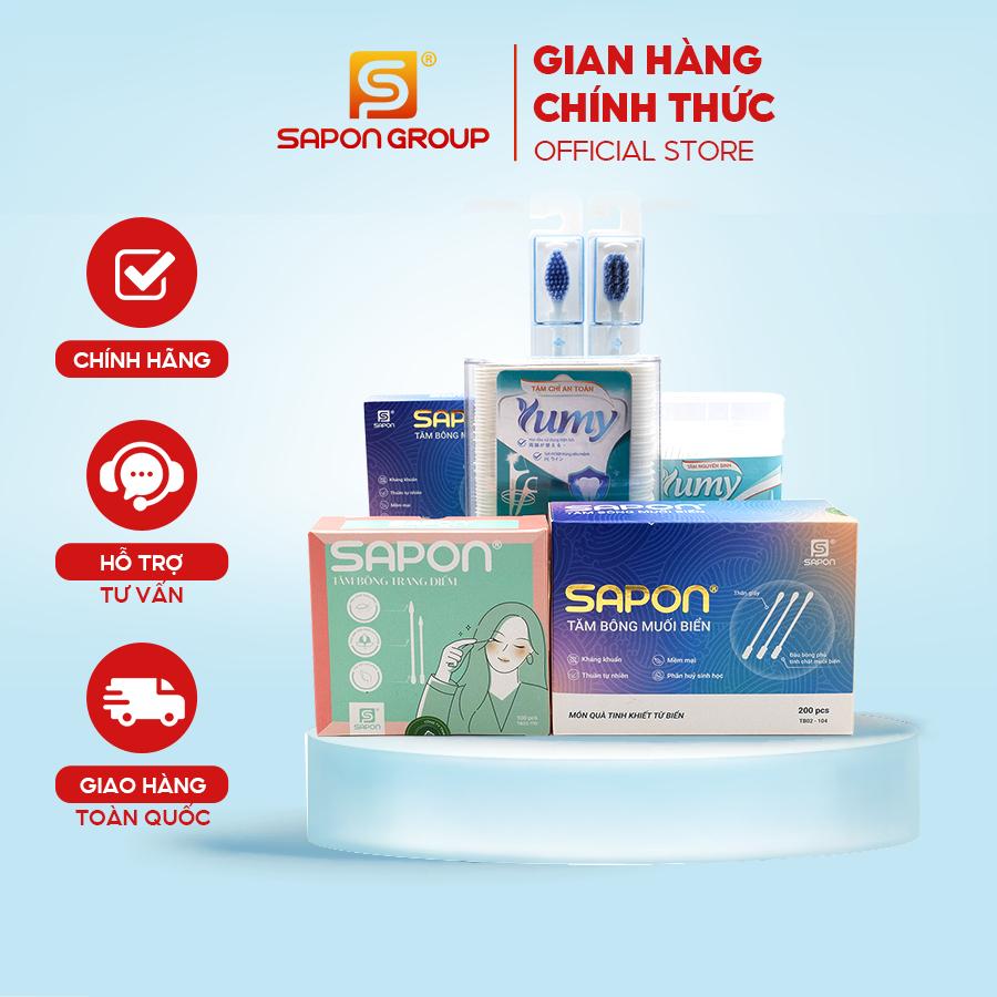 [Combo] 6 món chăm sóc vệ sinh gia đình – Tăm bông + Tăm chỉ + Tăm nhựa + Bàn chải SAPON